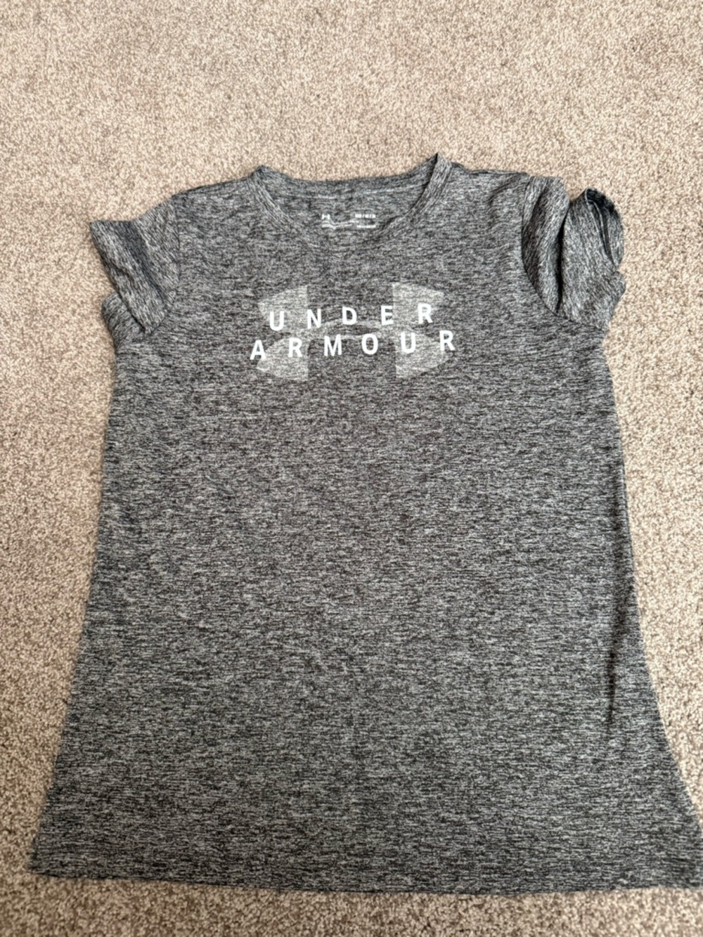 Under Armour Women's Charcoal Heather Logo Short Sleeve Tee
